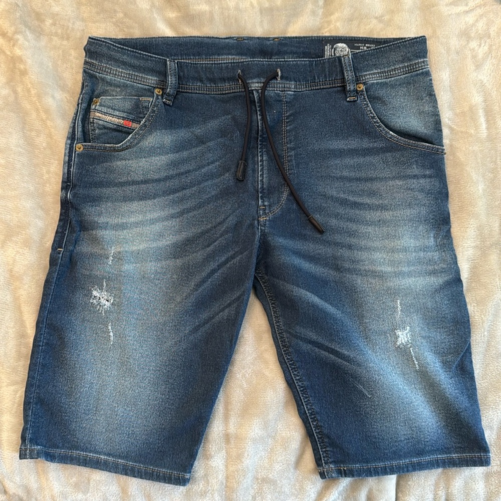 Diesel Denim KROOSHRT-NE sweatpant type denim shorts 34
